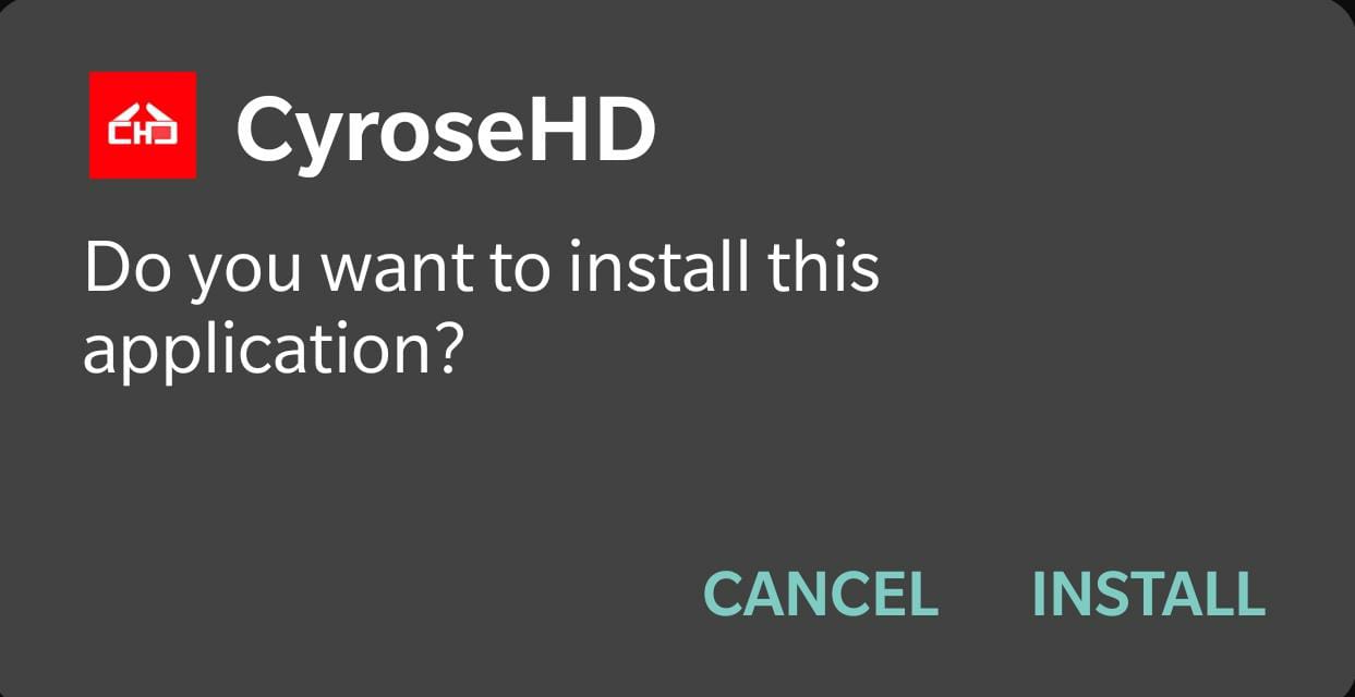 Install Cyrose HD App