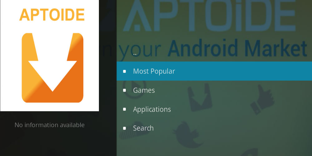 Aptoide on Kodi BeeTV