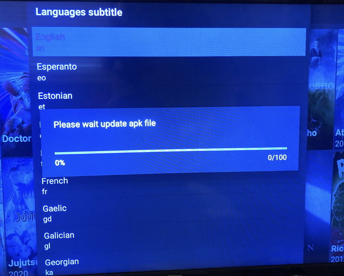 BeeTV - Please wait update apk file (Update stuck at 0%)